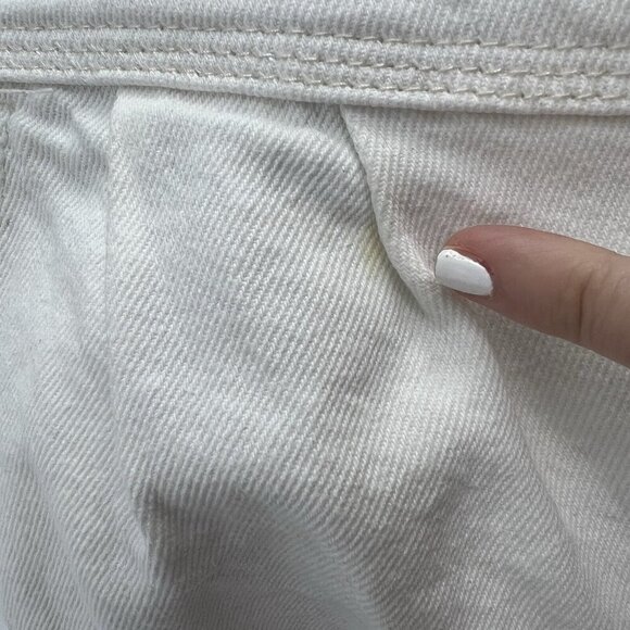 We The Free White Denim Skirt 27 Raw Hem Jean Mini Free People Boho - Picture 3 of 12